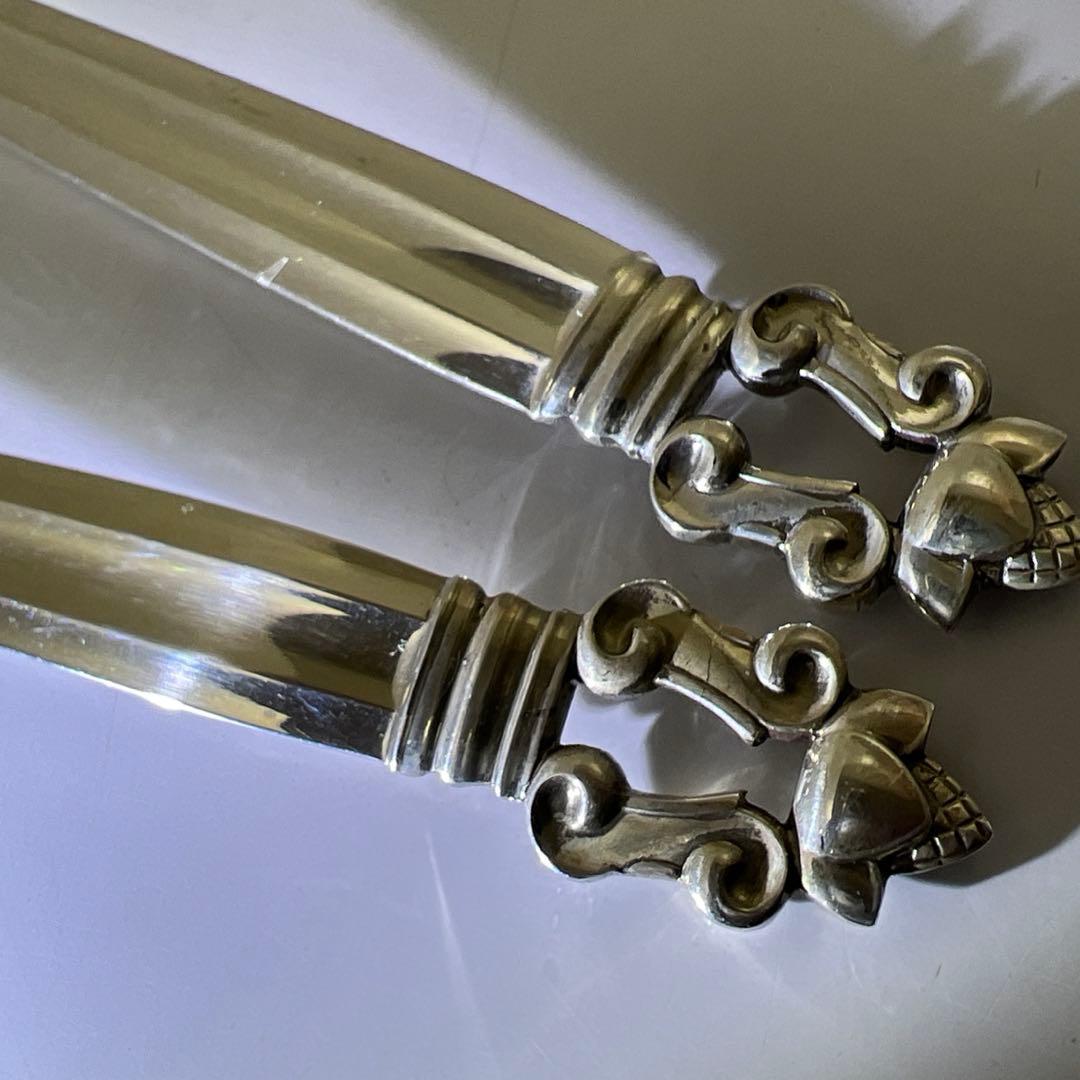 ジョージジェンセンエコーン925Sterlingサービング大スプーン2本202g