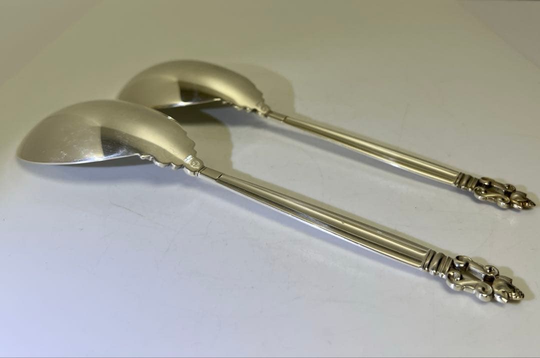 ジョージジェンセンエコーン925Sterlingサービング大スプーン2本202g