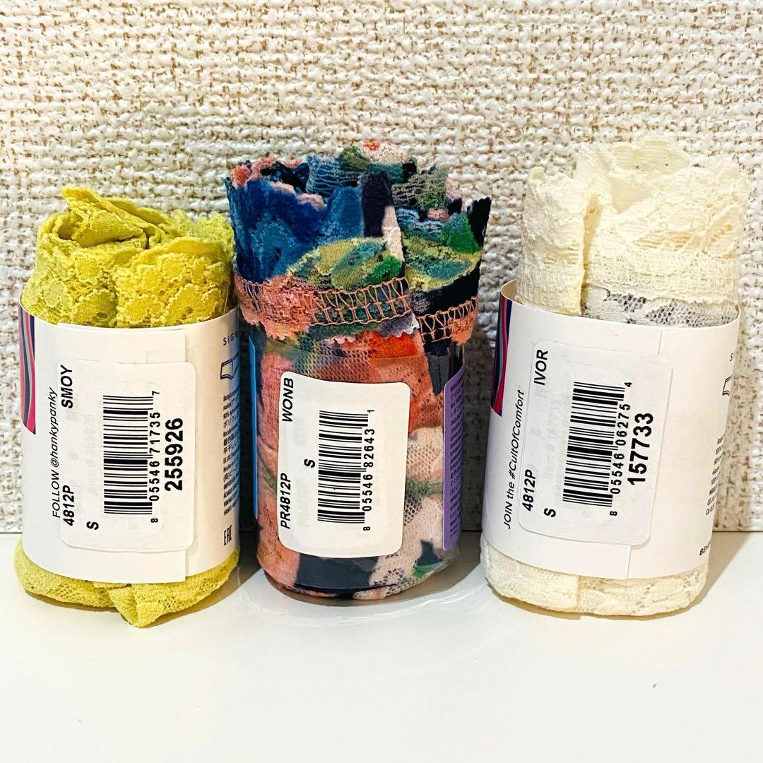 【新品未使用】ハンキーパンキー　ボーイショーツ　3点　レース　総柄