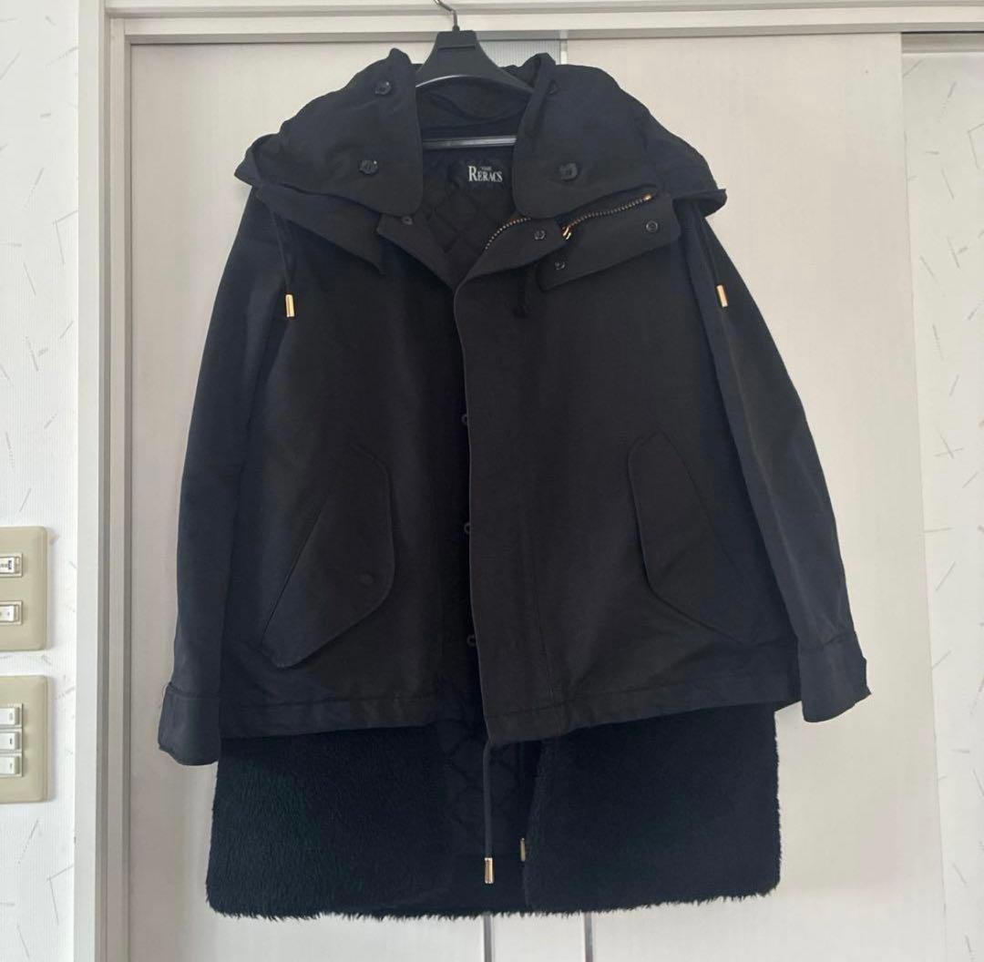 THE RERACS ライナー付きモッズコート ファーベスト ブラック 3WAY