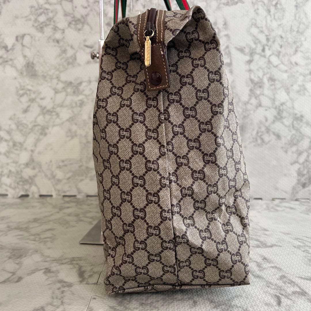 グッチ ボストンバッグ グッチプラス シェリーライン PVC 大容量 ロゴ金具