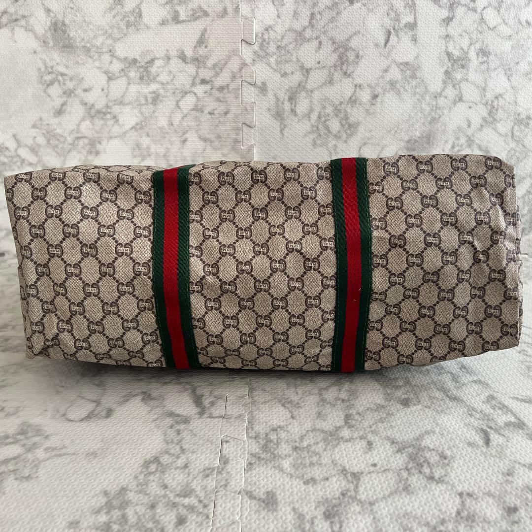 グッチ ボストンバッグ グッチプラス シェリーライン PVC 大容量 ロゴ金具