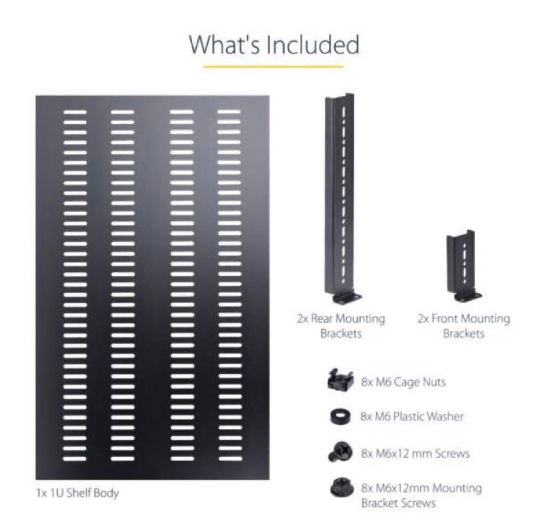 サーバーラック棚板 1U スリット付 奥行700mm　StarTech