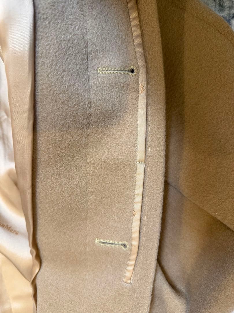 美品✨マックスマーラ 銀タグ 100%ウール チェスターコート 比翼 キャメル