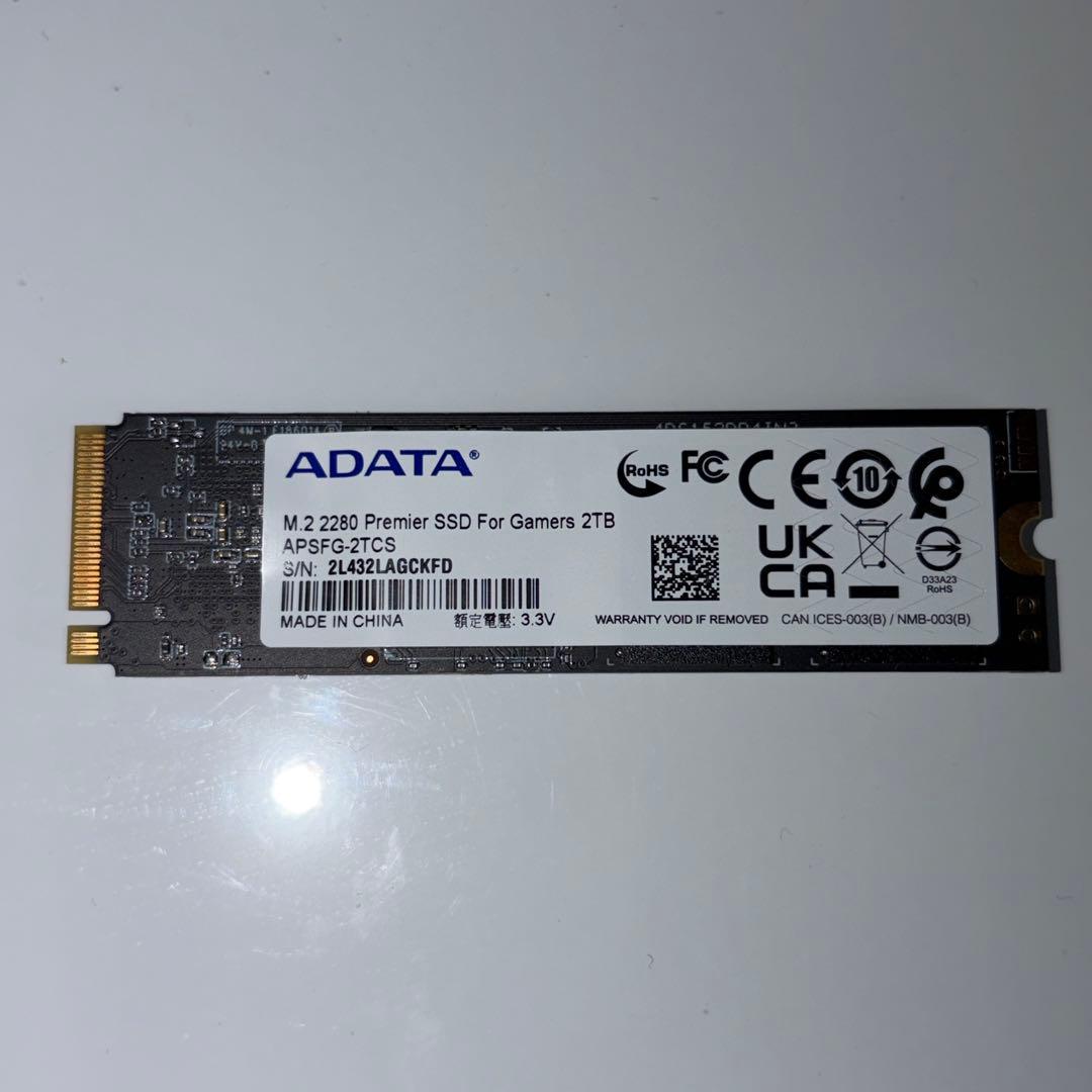 内蔵型SSD M.2 2TB ADATA Premier SSD For Gamers