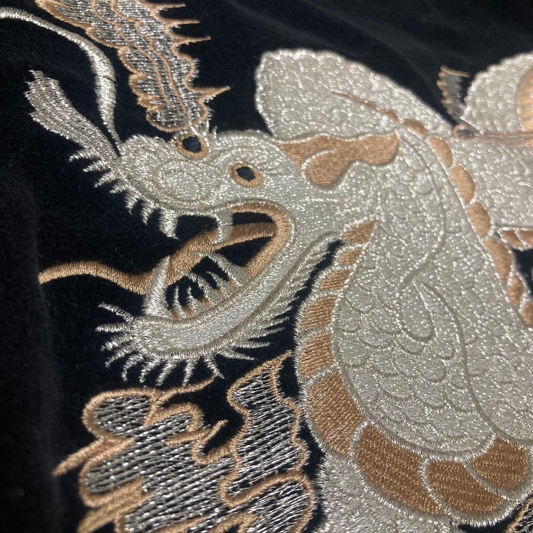 JAKE ジェイク　横須賀　スカジャン　別珍　和柄　龍　シルバー　ブラック　刺繍