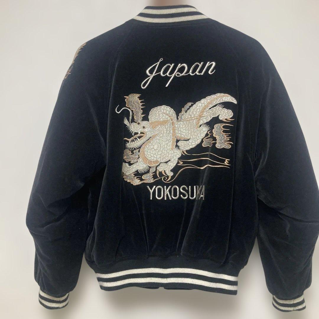 JAKE ジェイク　横須賀　スカジャン　別珍　和柄　龍　シルバー　ブラック　刺繍