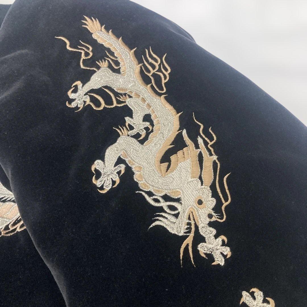 JAKE ジェイク　横須賀　スカジャン　別珍　和柄　龍　シルバー　ブラック　刺繍