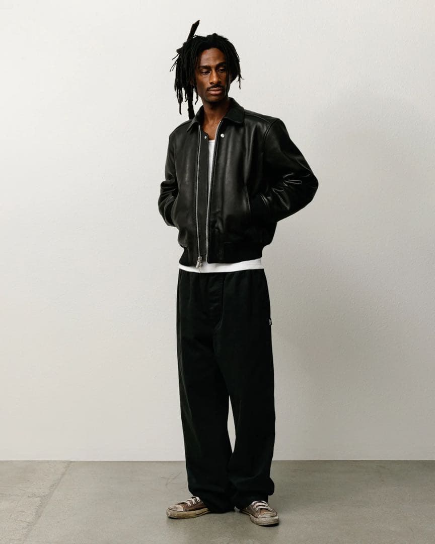 ダ*ル様 STUSSY Leather Flight Jacket S