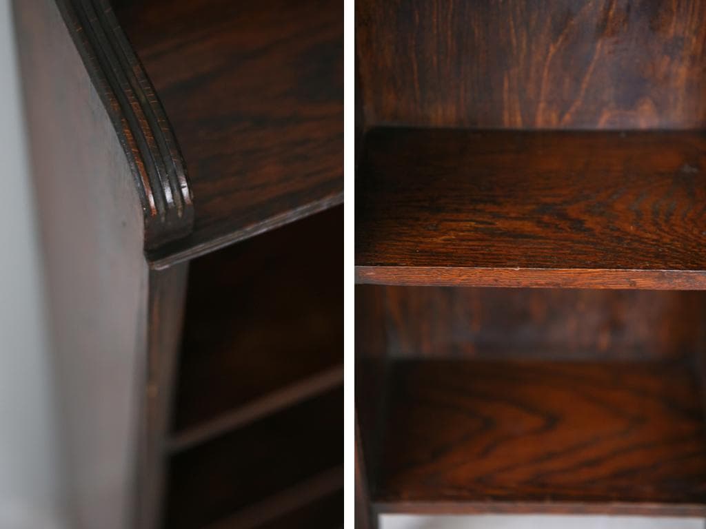 英国アンティーク木製ブックシェルフ/本棚/飾り棚/ラック/花台(91-62)