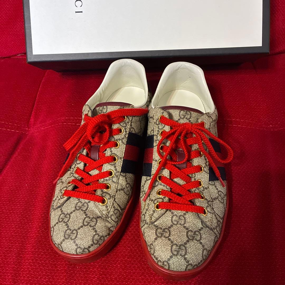 専用　GUCCI GGパターン スニーカー ベージュ/赤/青