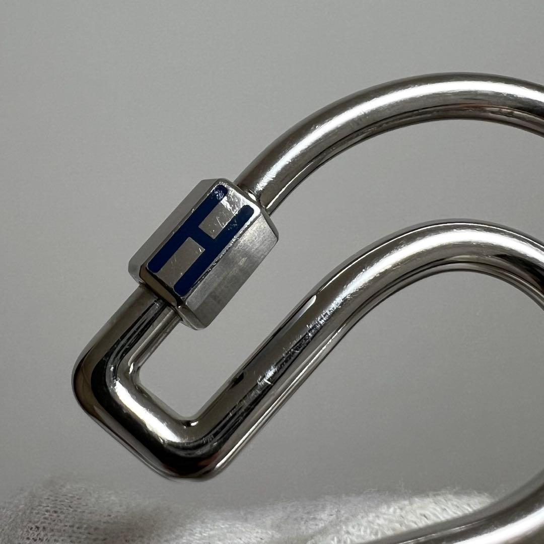 エルメス キーリング シュヴァル 蹄型 キーホルダー ネイビー 国内正規品