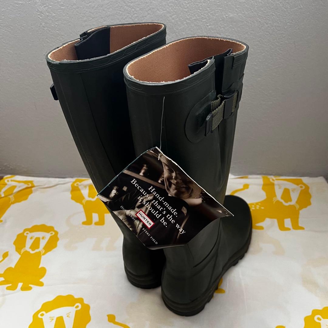 HUNTER 長靴 カーキ バックル付き