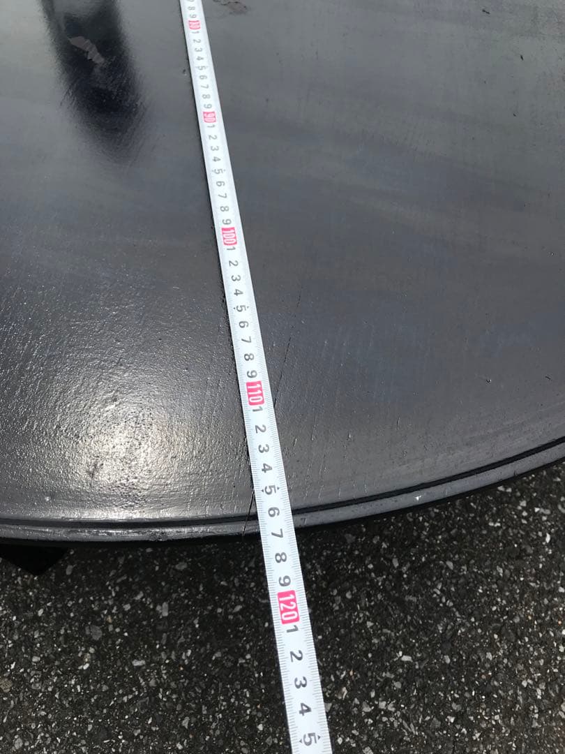 ◉木製丸型座卓◉ 117cm 黒