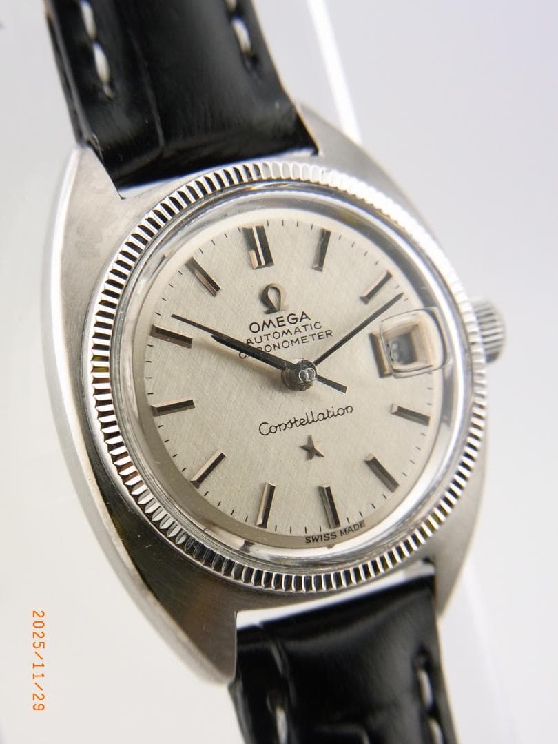 美品OH/ポリッシュ済）OmegaConstellation18ｋWGベゼル絹目