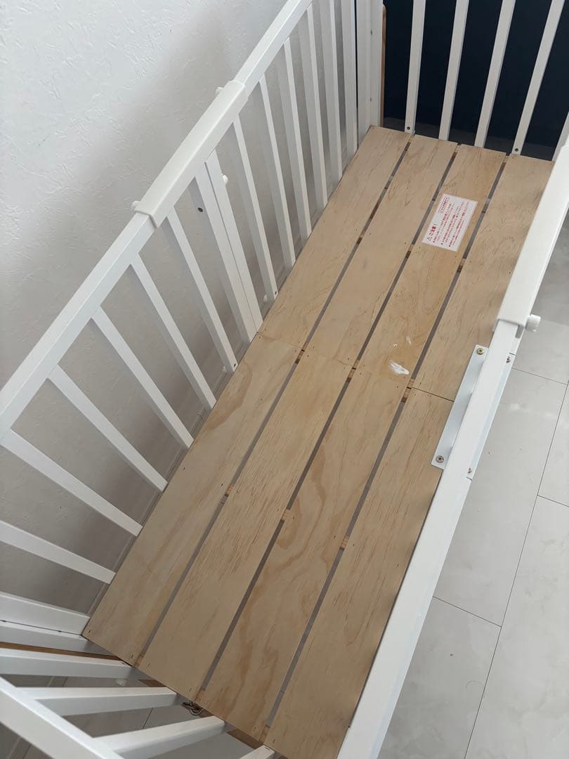 【よしみさま専用】そいねーる3 ホワイト木製ベビーベッド、マットレス付き
