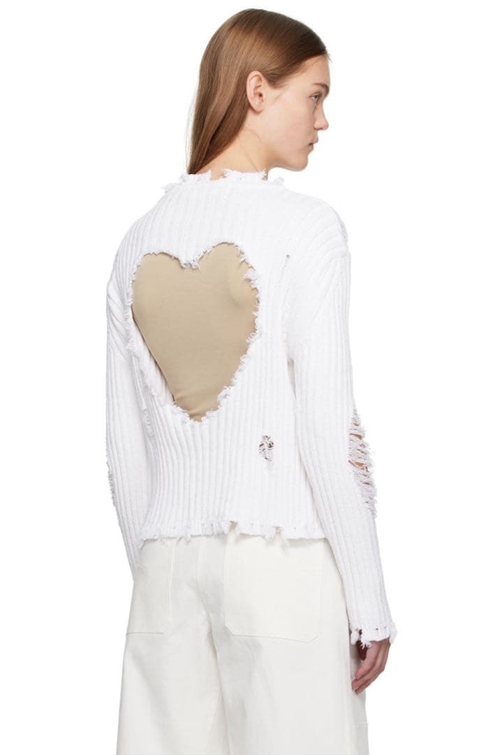 【新品未使用】open Yy デザインニットセーター ホワイト