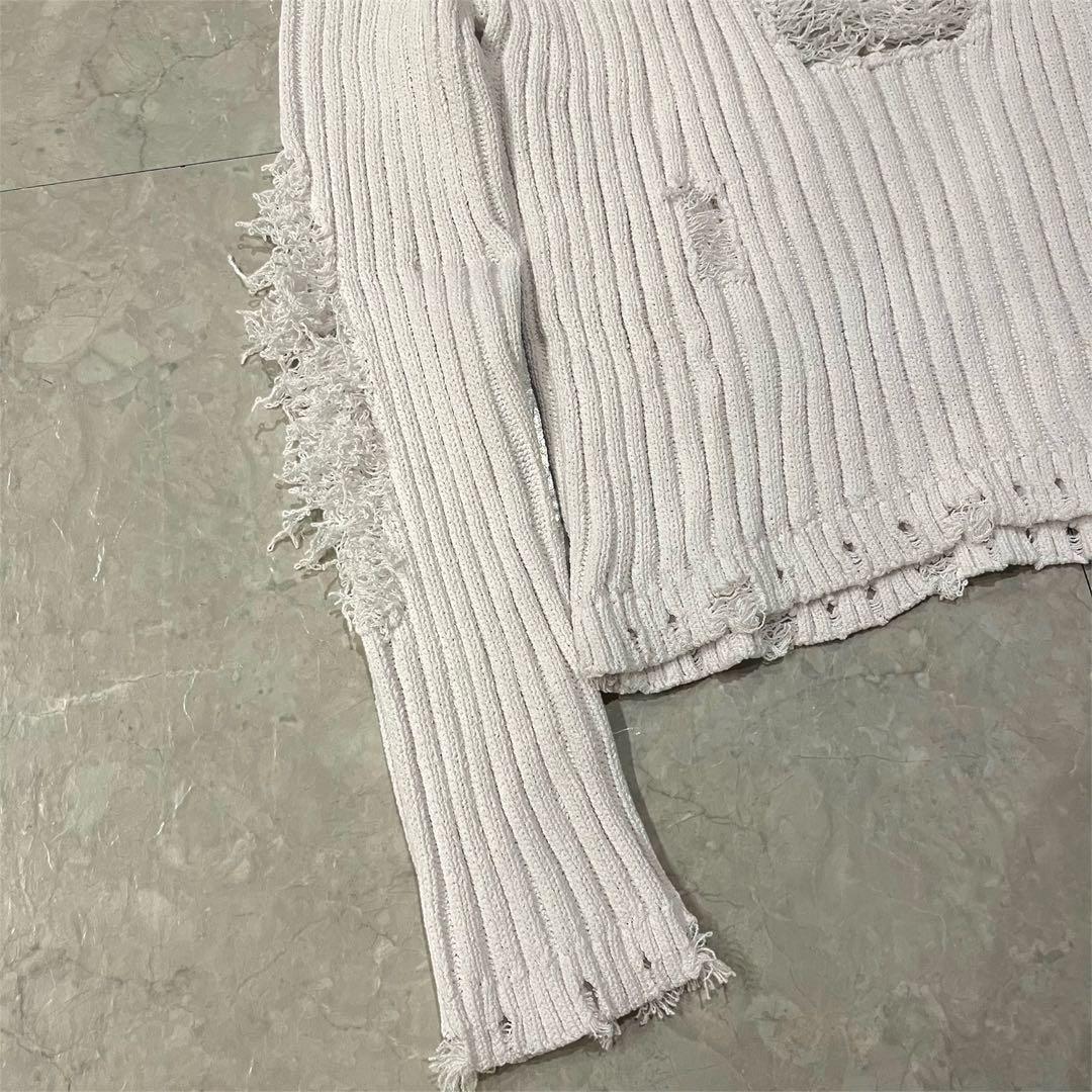 【新品未使用】open Yy デザインニットセーター ホワイト