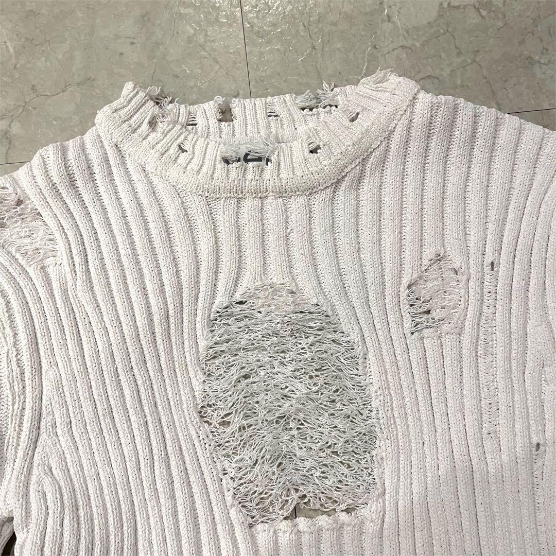 【新品未使用】open Yy デザインニットセーター ホワイト