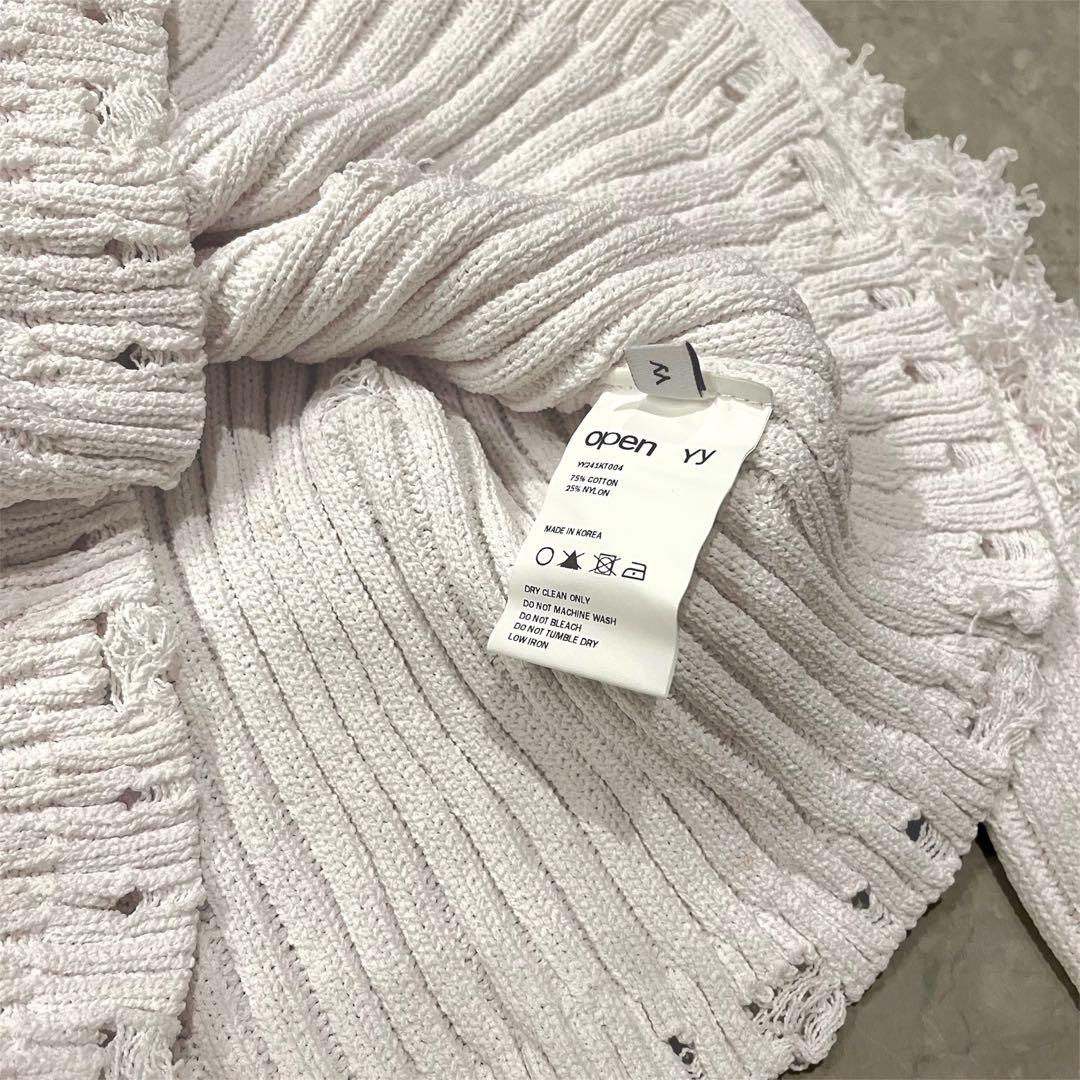 【新品未使用】open Yy デザインニットセーター ホワイト