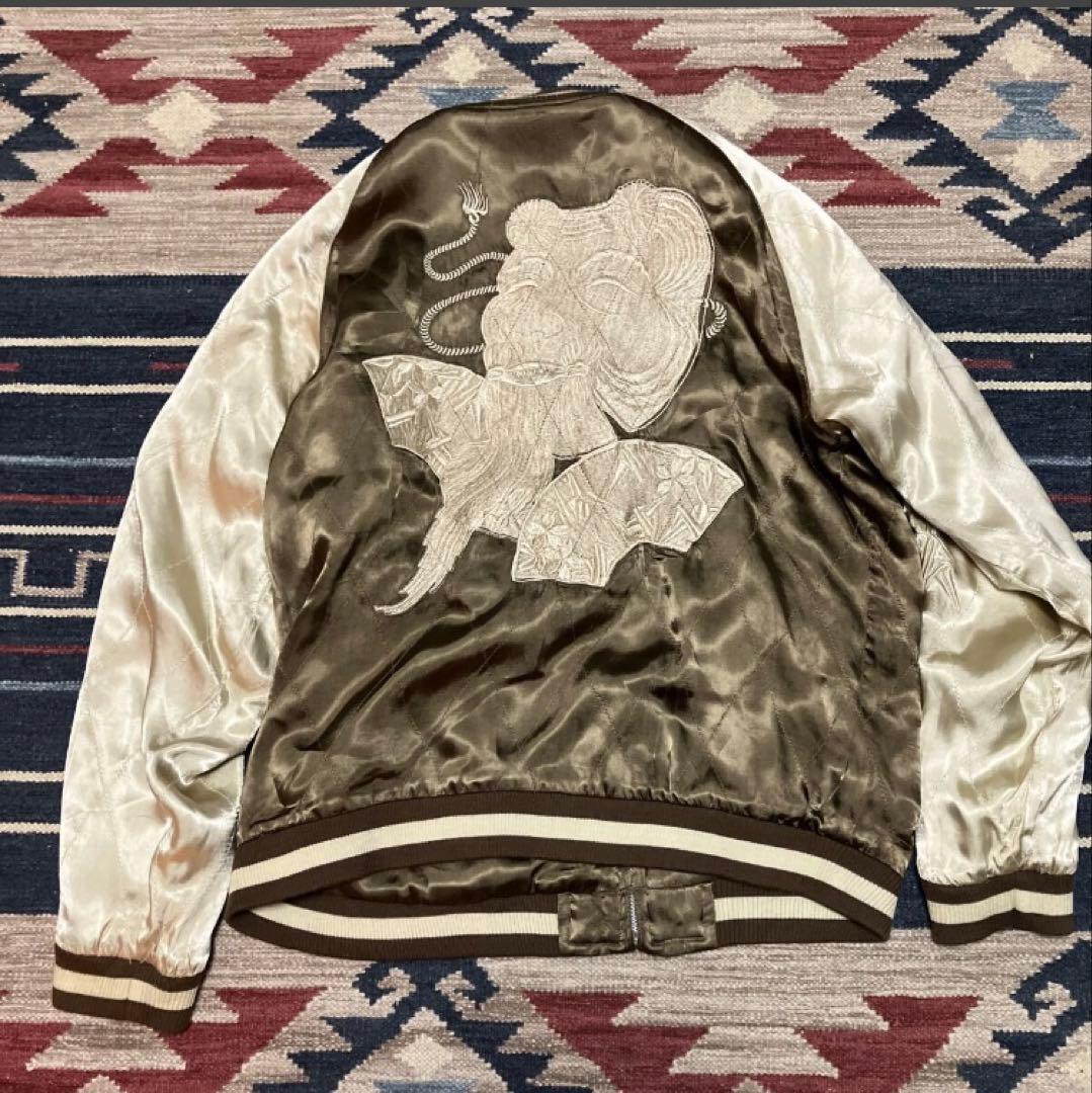 ゲ*カ様 【花旅楽団】90s-00s リバーシブル レーヨン スカジャン スーベ