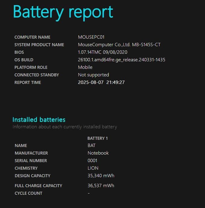 mouse MB-S145-CT ノートPC 本体 ACアダプター付き