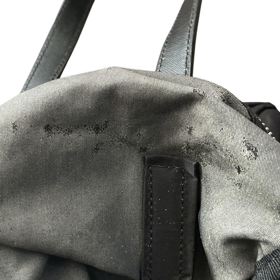 美品　プラダ　ハンドバッグ　ミニボストン　三角ロゴ　テスートナイロン　ブラック