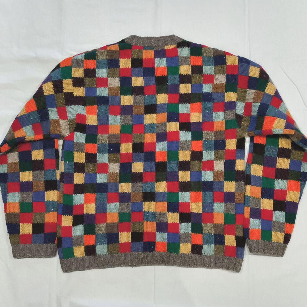 希少✨️90s名作‼️　J.CREW　モザイク柄　パッチワーク　ニット　男女兼用