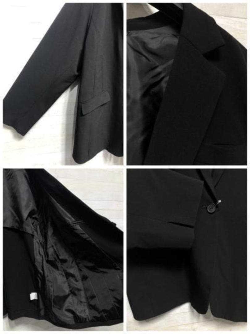 新品☆6L黒系無地ストレートパンツスーツお仕事・フォーマルに〇A775