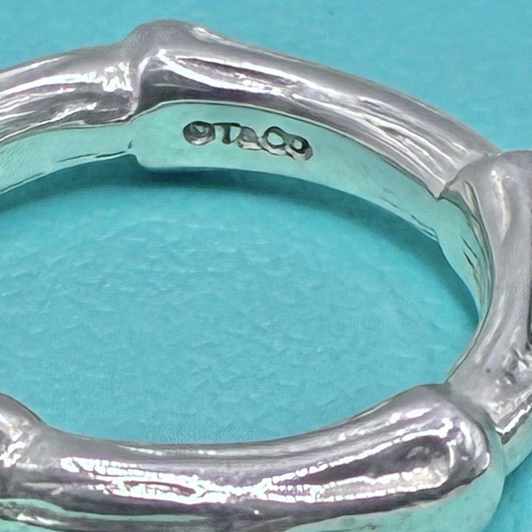 オールドティファニー　バンブー　ボーン　リング　11号　シルバー　竹モチーフ