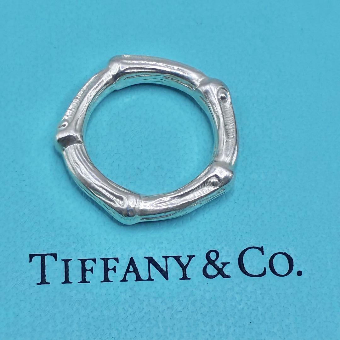 オールドティファニー　バンブー　ボーン　リング　11号　シルバー　竹モチーフ