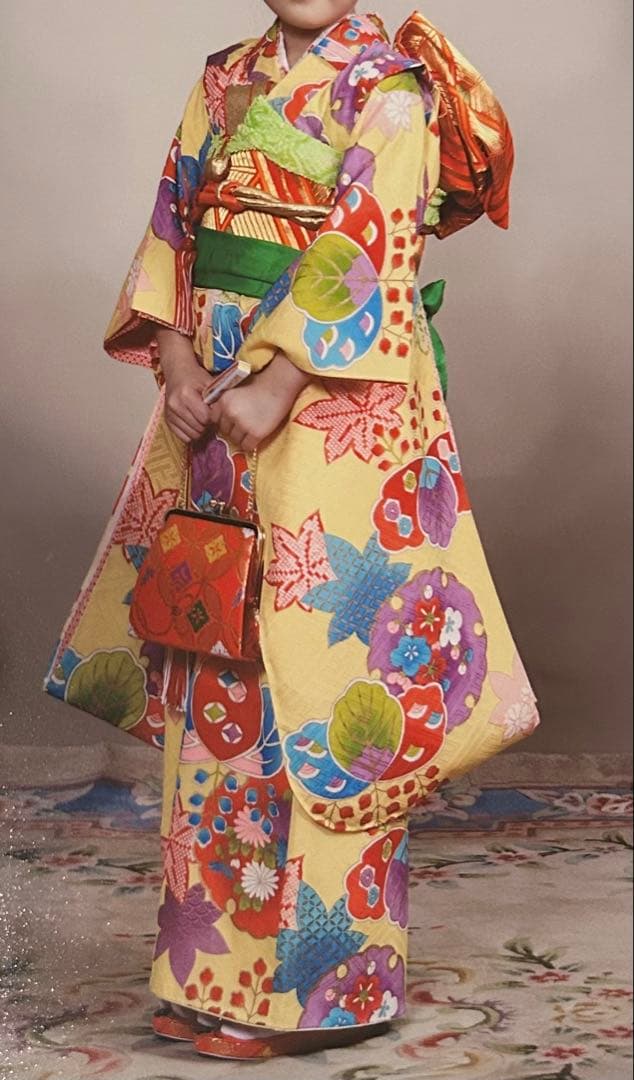 M*マ様 七五三　七歳用着物 セット　黄色