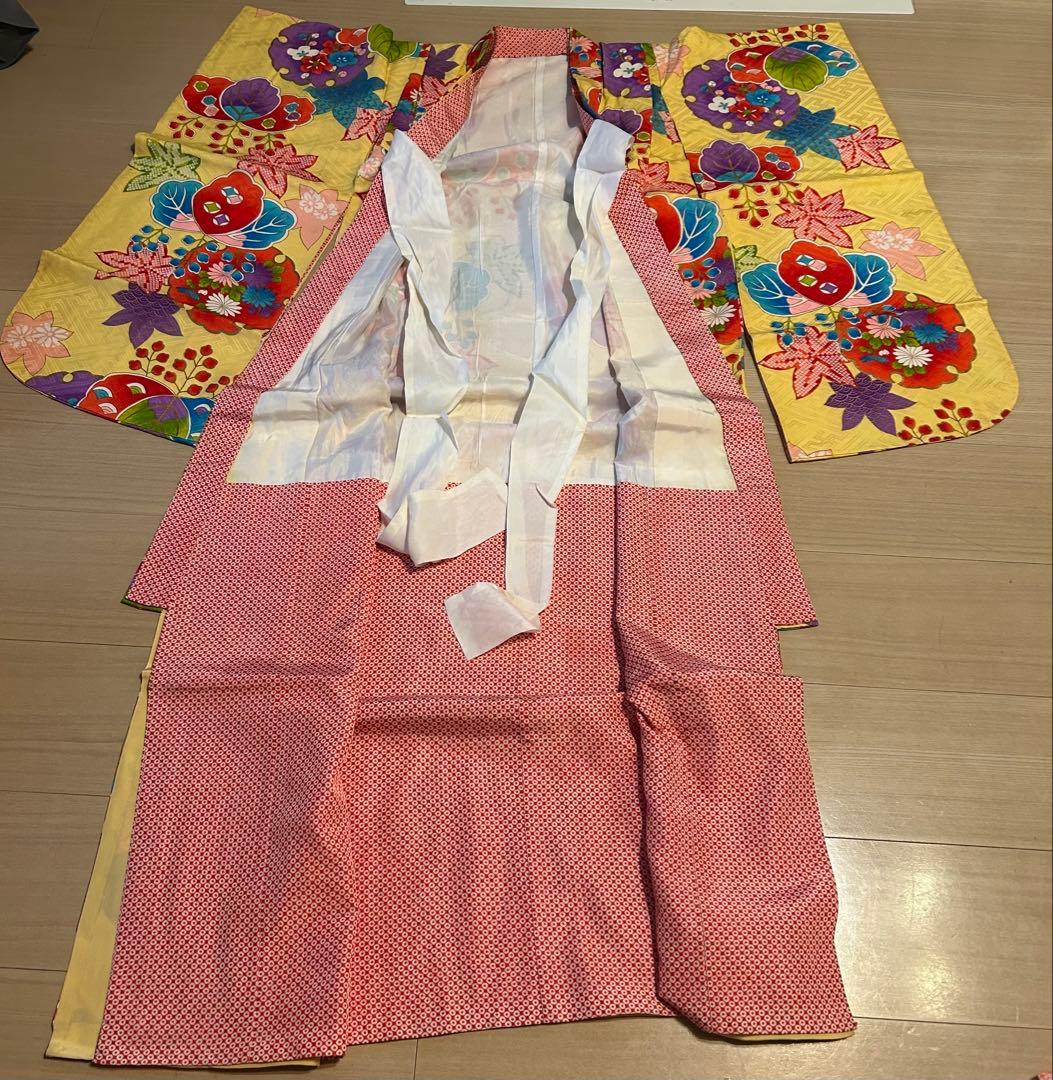 M*マ様 七五三　七歳用着物 セット　黄色