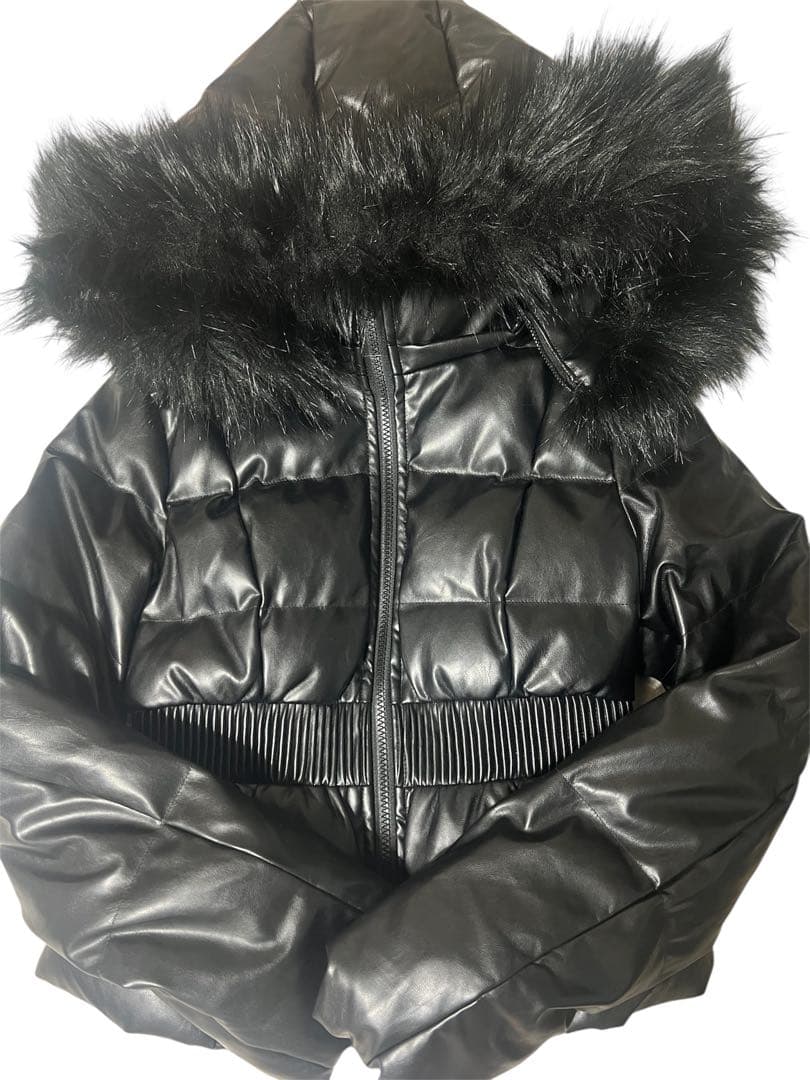 ベルト付GYDA フェイクレザーショートダウンコート