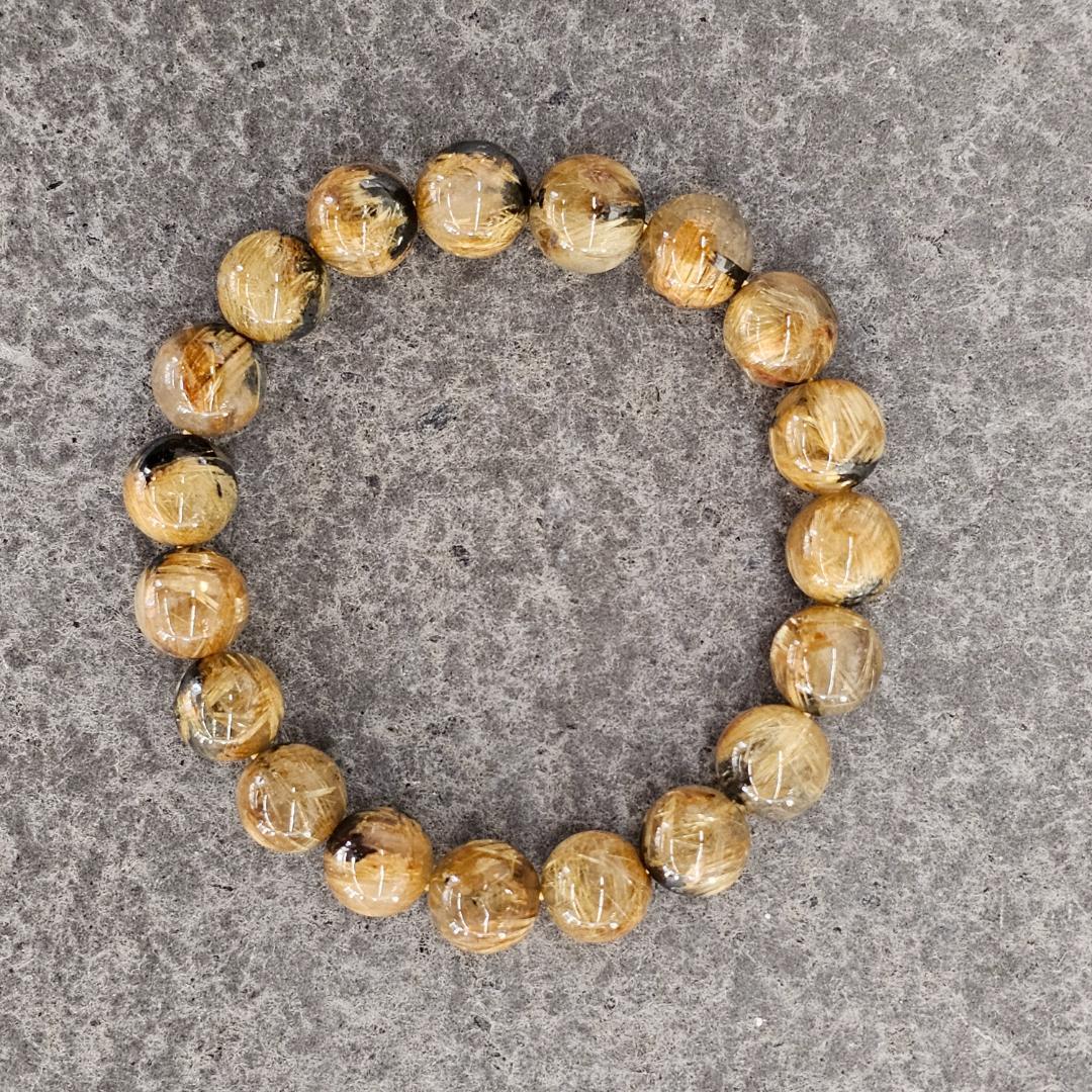 太陽放射 タイチン ルチル クォーツ【10.5mm/17.5cm】