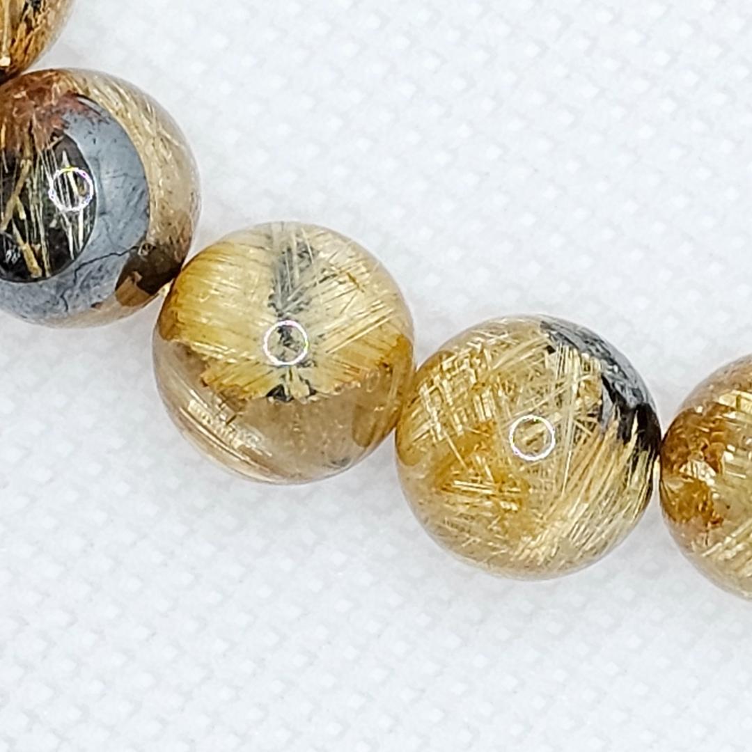 太陽放射 タイチン ルチル クォーツ【10.5mm/17.5cm】