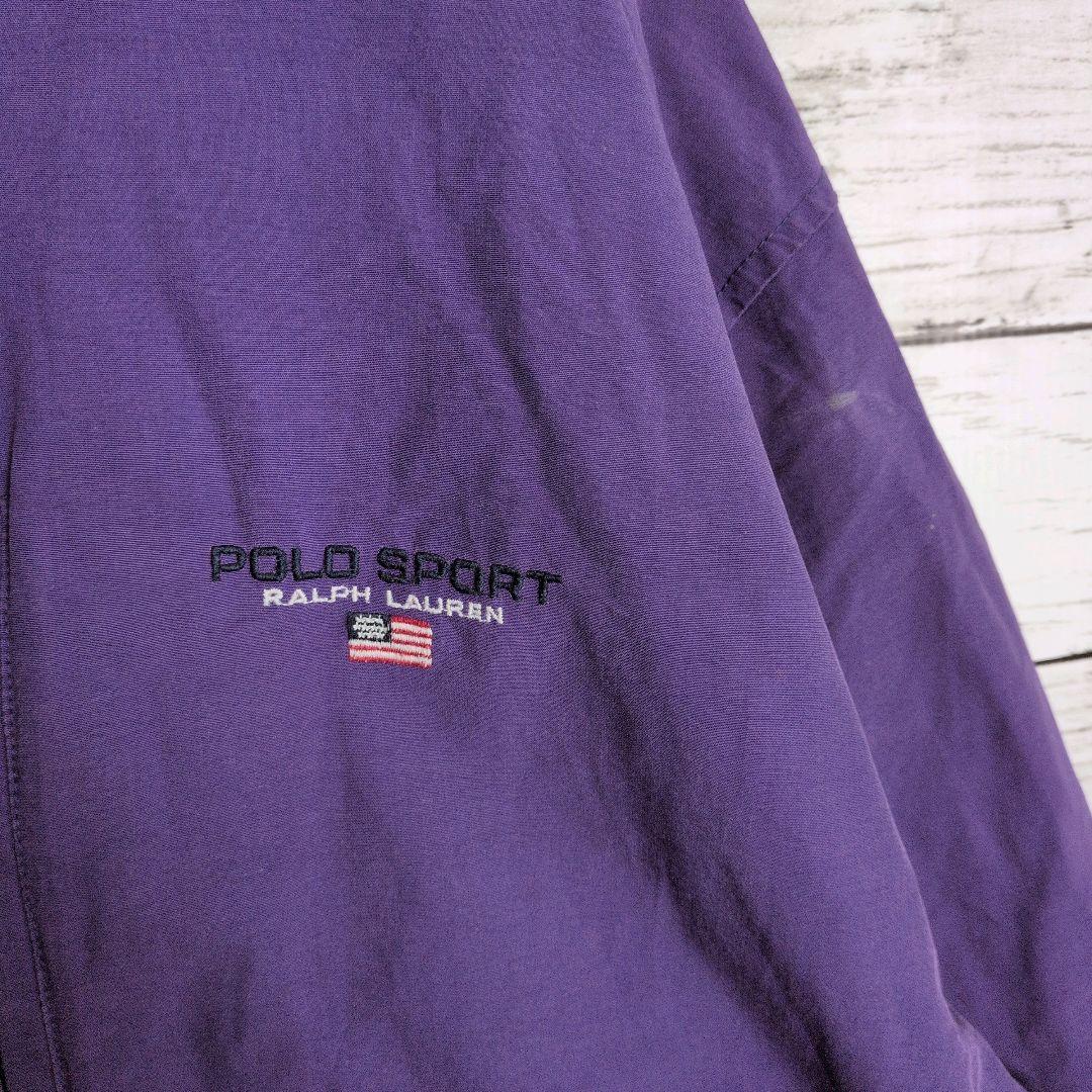POLO SPORT フリース マウンテンパーカー 刺繍ロゴ XL パープル