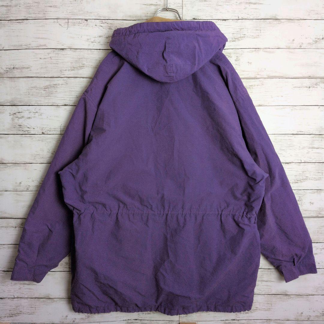 POLO SPORT フリース マウンテンパーカー 刺繍ロゴ XL パープル