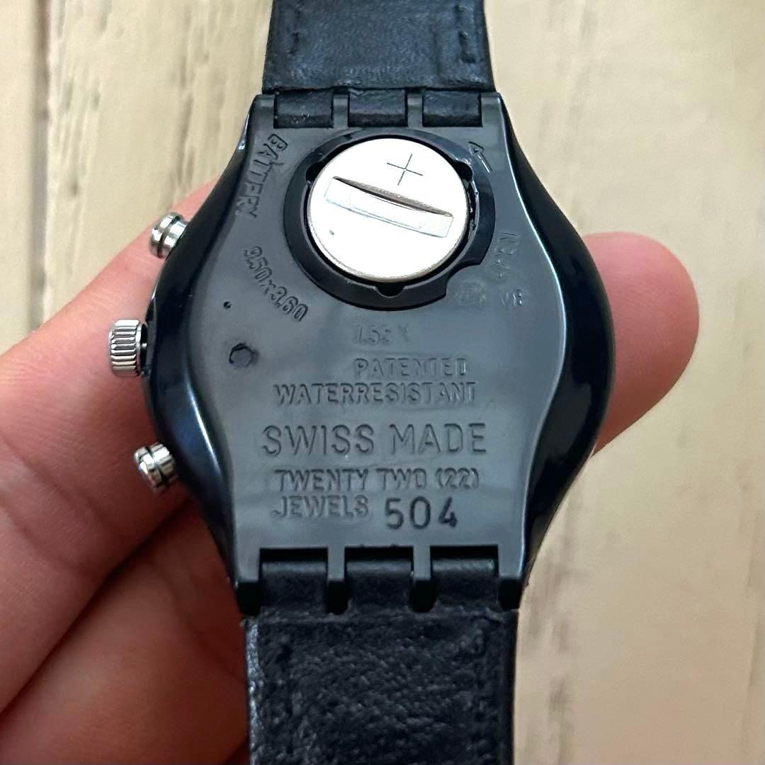 「激レア」 SWATCH レザーベルト 1995年 美品 スイス製 防水