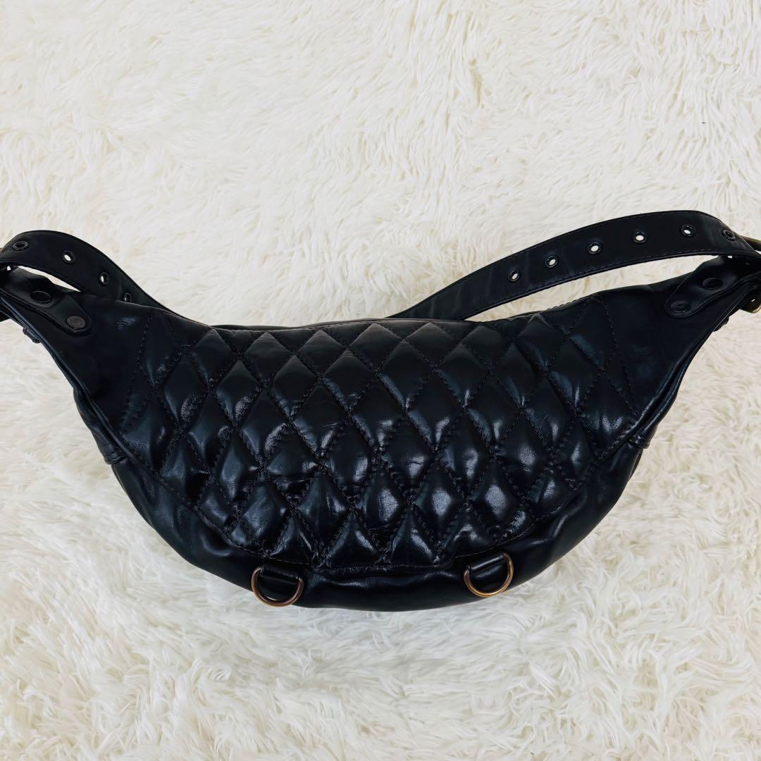 極輝】 カドヤ　本革　ボディーバッグ　三点止め　ショルダー　ライダース　バイカー