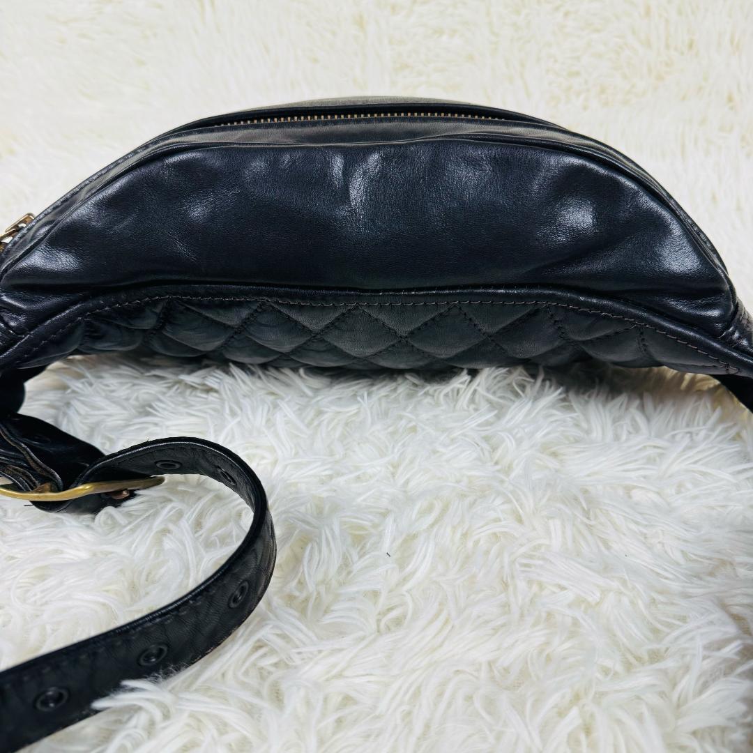 極輝】 カドヤ　本革　ボディーバッグ　三点止め　ショルダー　ライダース　バイカー