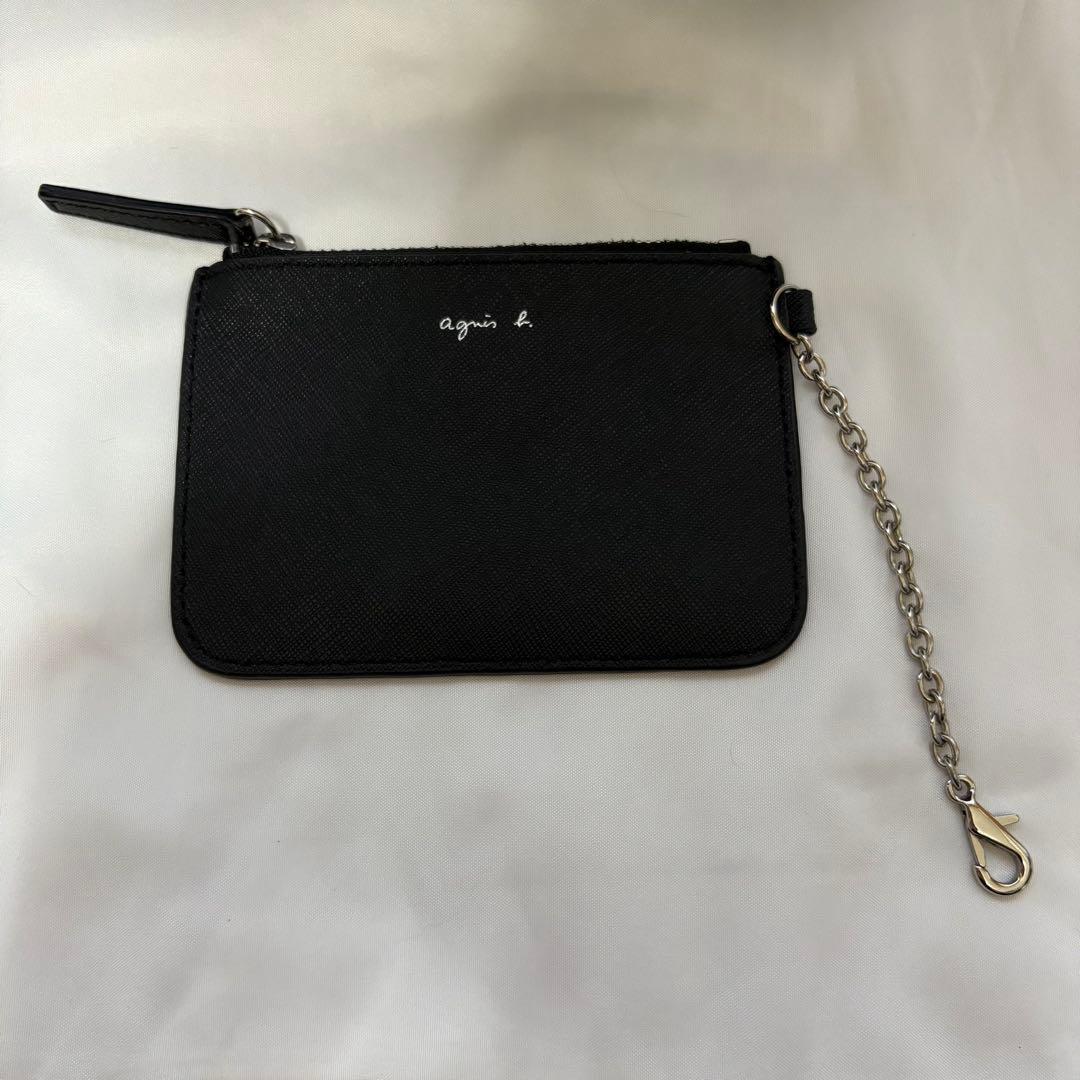 【美品】アニエスベー ブラック ナイロン リュック パスケース付き バックパック