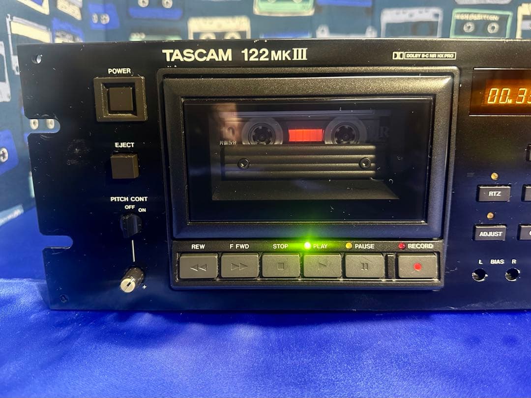 TASCAM プロ業務用3ヘッドカセットデッキ 122MK3 動作品 Ex109
