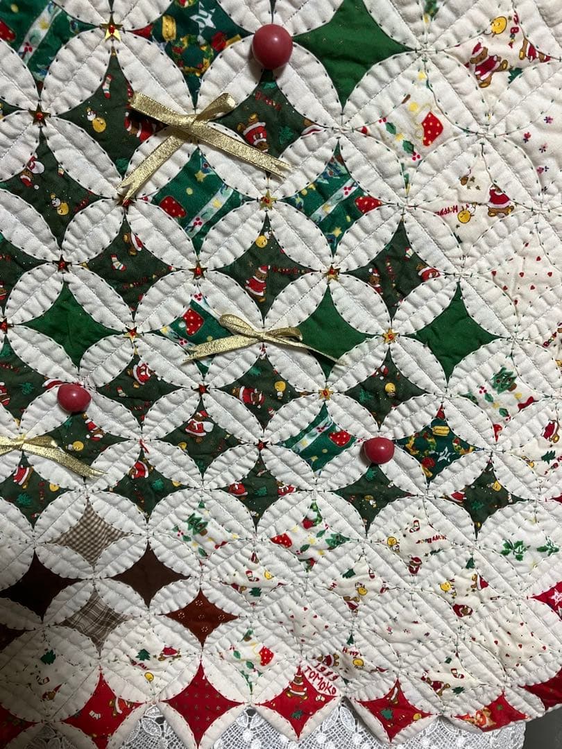 ハンドメイド　パッチワーク　タペストリー　クリスマス