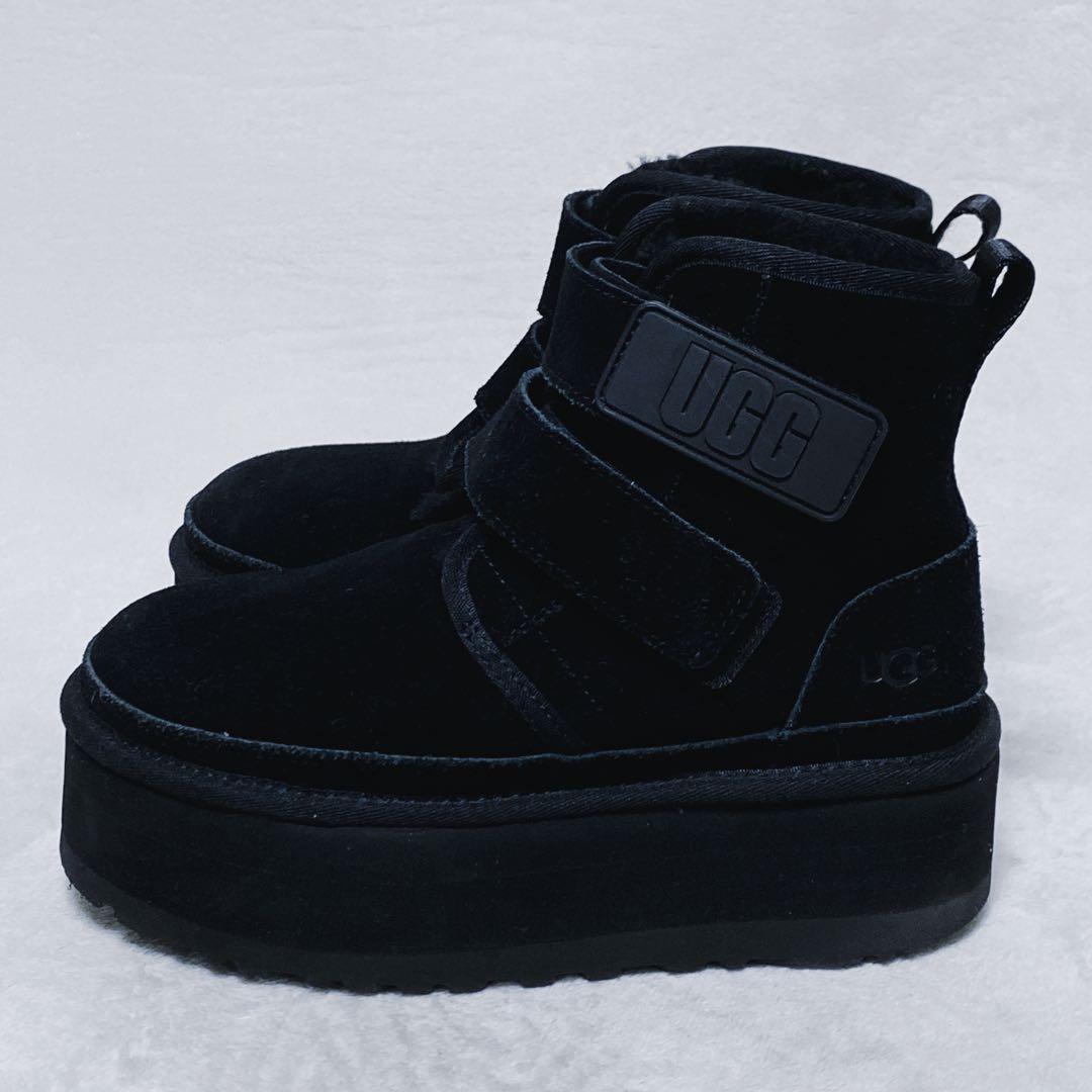 UGG　W NEUMEL PLATFORM　厚底ムートン　22cm　ブラック　黒