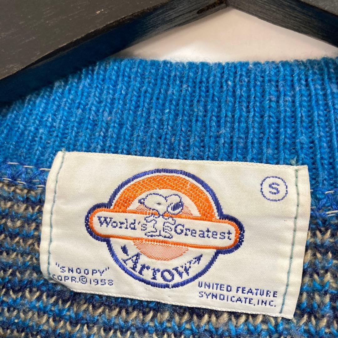 トップス vintage 70s arrow snoopy sweater eq