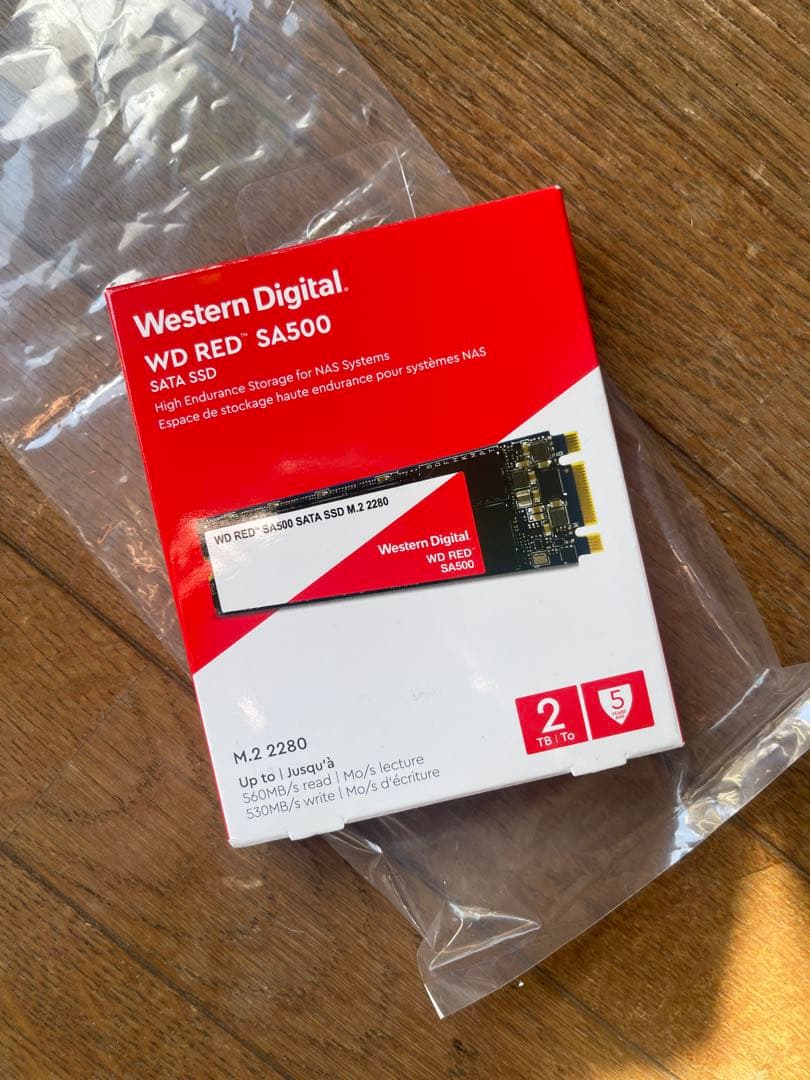 未使用　2TB WD Red SA500 SATA SSD M.2 2280