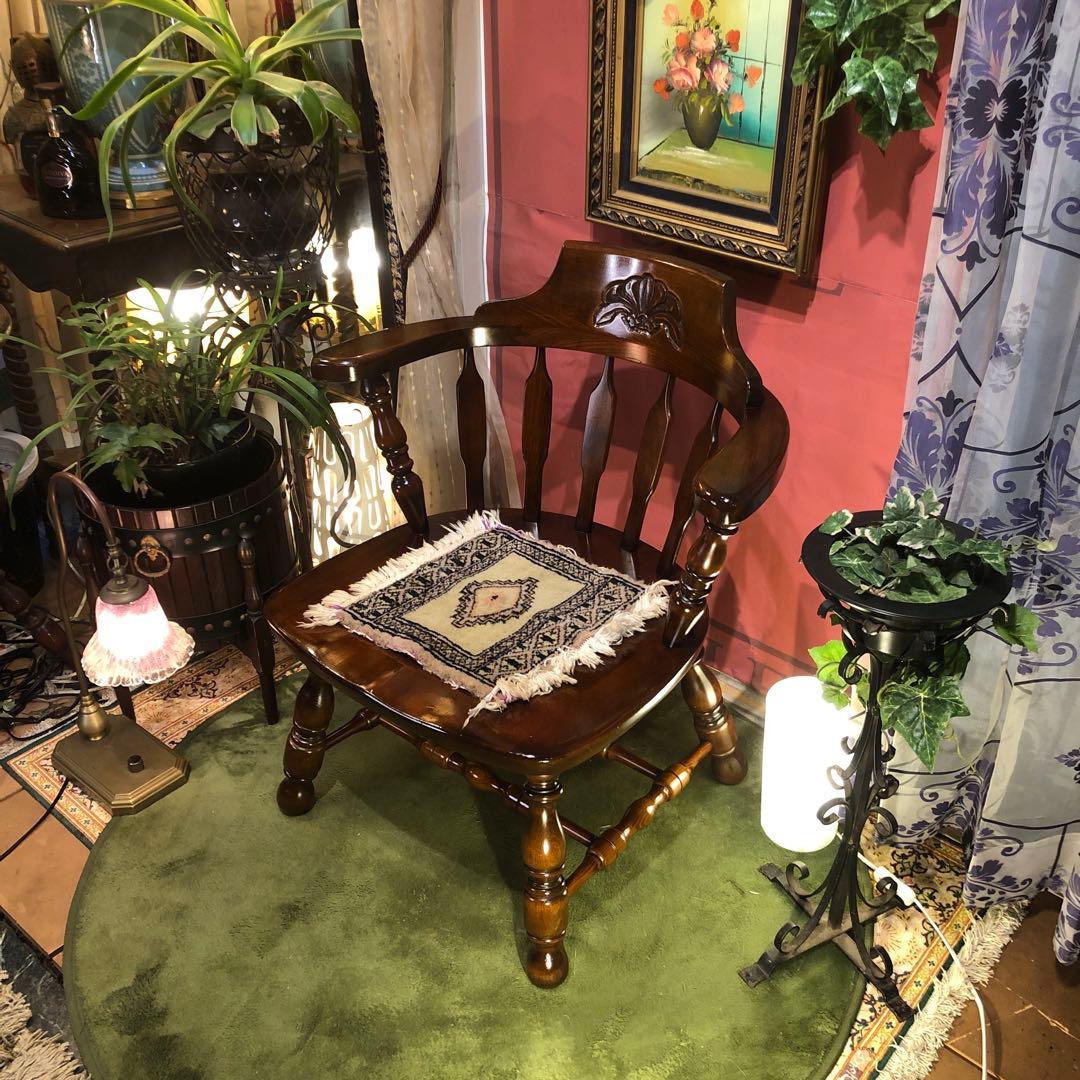 myg52 　70,s ヴィンテージ L ２　ブナ無垢材　アームチェア