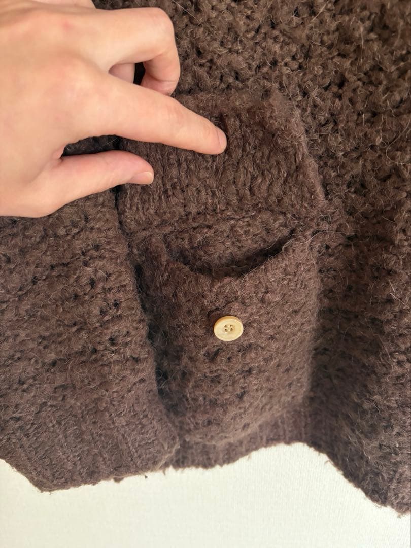 Let LOSE ブラウン ニット ハーフジップ