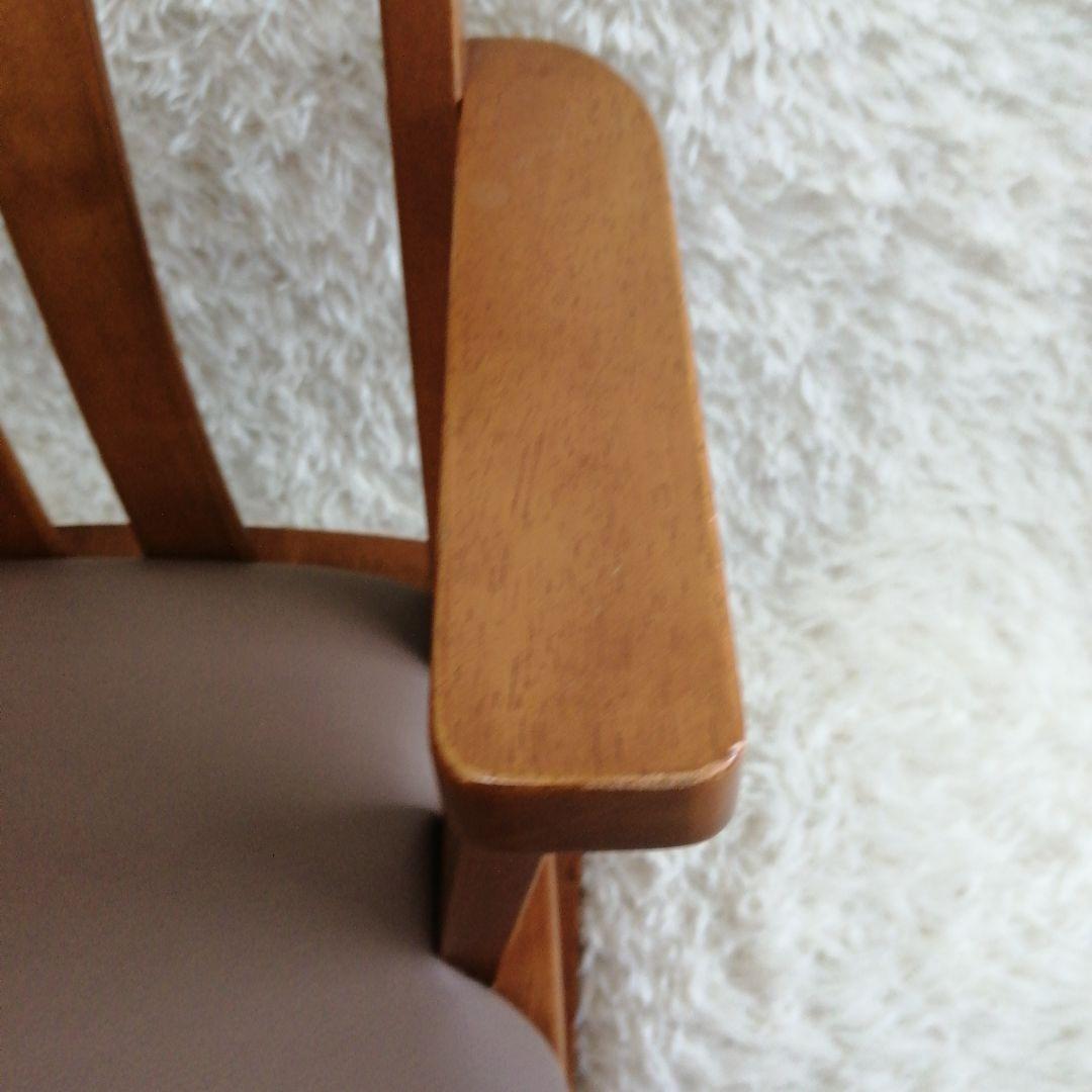 天然木アーム付き回転チェア